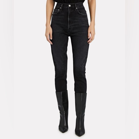 Agolde Black Pinch Waist Skinny High Rise Jeans Size 24 - Picture 7 of 15
